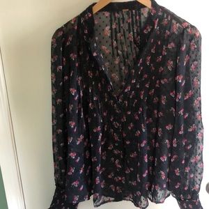 Free People Black Blouse